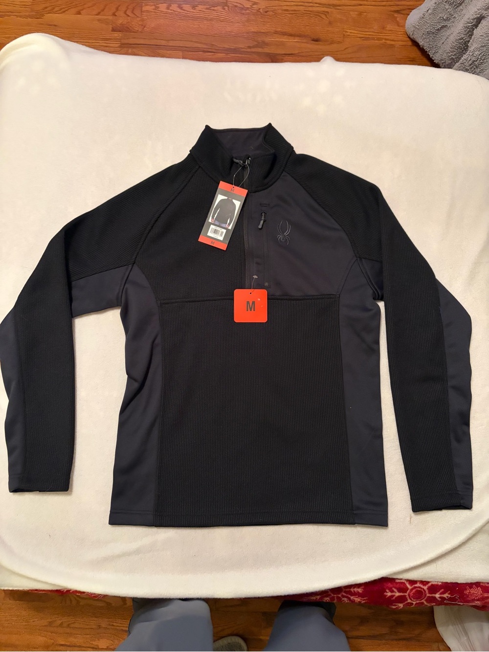 Spyder Men’s Black Half-Zip Lightweight Performance Pullover